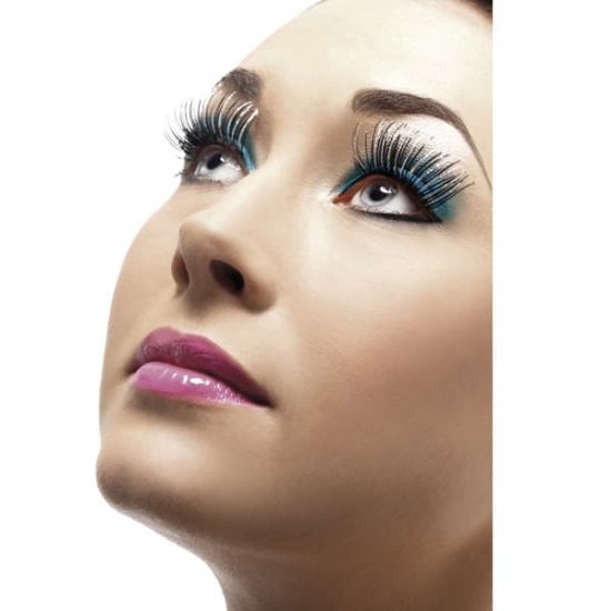 Silver And Black Holographic Eyelashes x6 - Click Image to Close