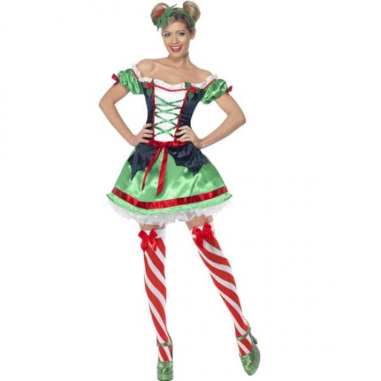 Female Holly Princess Fancy Dress Costumes - Click Image to Close