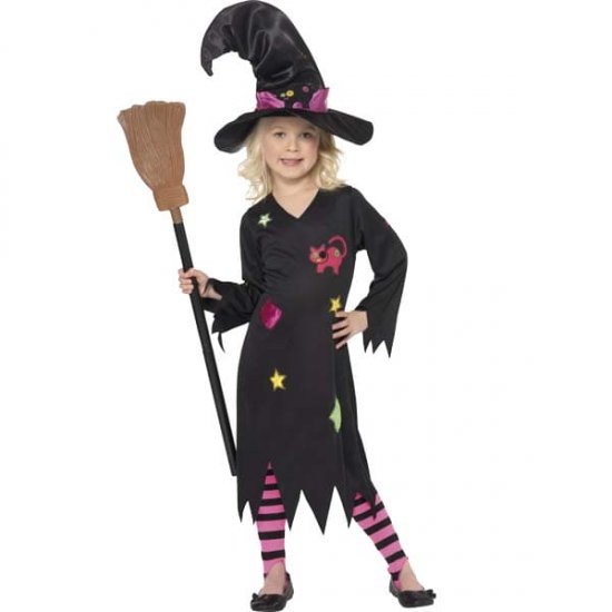Childrens Cinder Witch Halloween Fancy Dress Costume - Click Image to Close