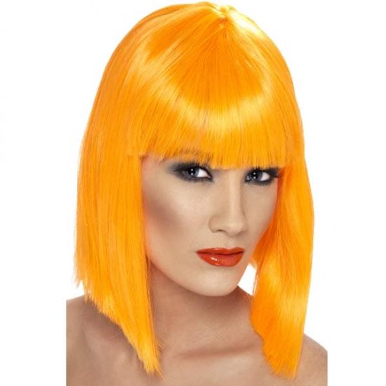 Neon Orange Glam Wigs - Click Image to Close