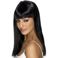 Black Glamourama Wigs With Fringe