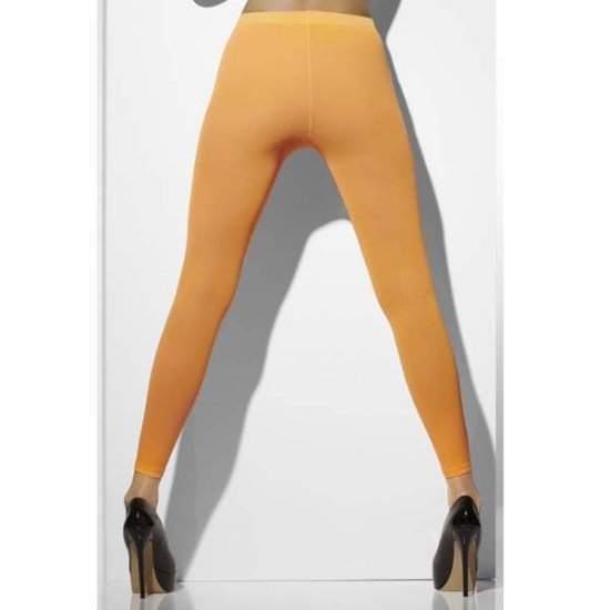 Neon Orange Footless Tights - Click Image to Close