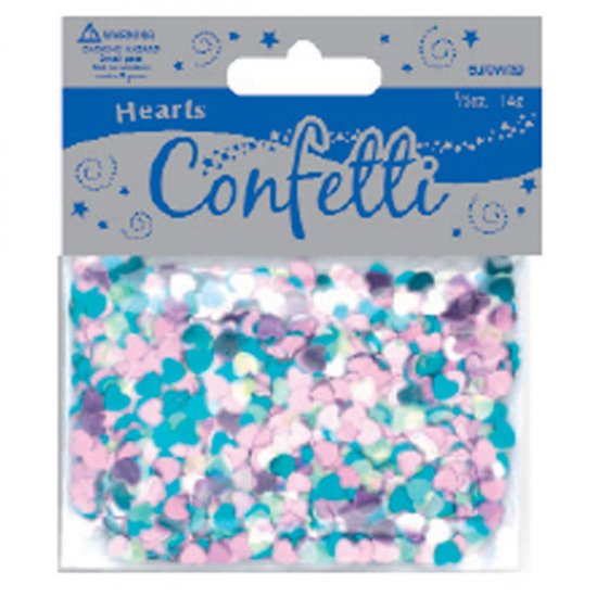 Assorted Sparkle Hearts Metallic Confetti - Click Image to Close