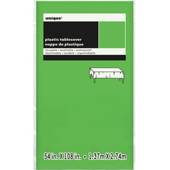 Lime Green Rectangle Plastic Tablecover - Click Image to Close