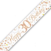 Sparkling Fizz Happy 30th Birthday Holographic Banner