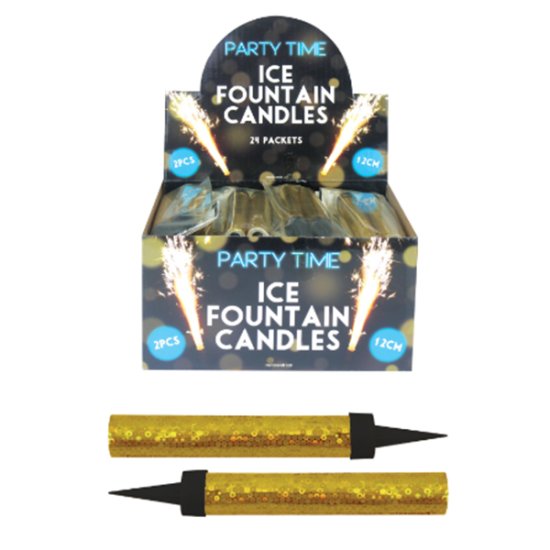 Gold Ice Fountain Sparklers 2pc - Click Image to Close