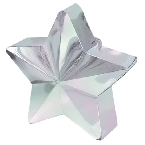 Iridescent Star Balloon Weight 6oz - Click Image to Close