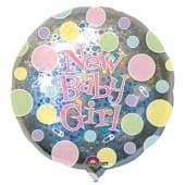 32" New Baby Girl Dots Jumbo Balloons - Click Image to Close