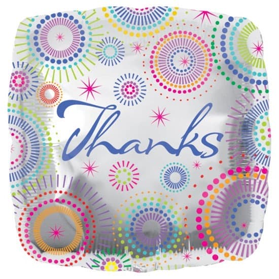 18" Thanks Dots Foil Balloons - Click Image to Close