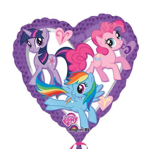 18" My Little Pony Heart Foil Balloons - Click Image to Close