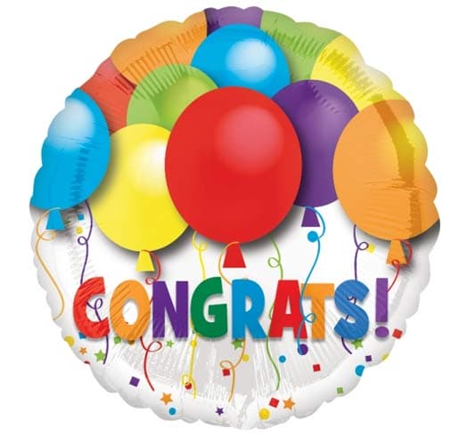 18" Bold Congratulations Foil Balloons - Click Image to Close