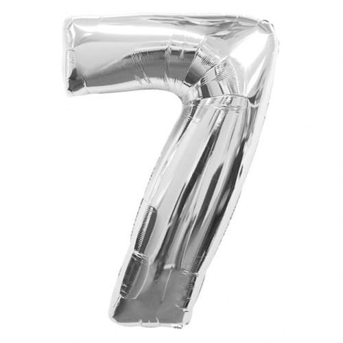 Anagram Number 7 Silver Supershape Balloons - Click Image to Close