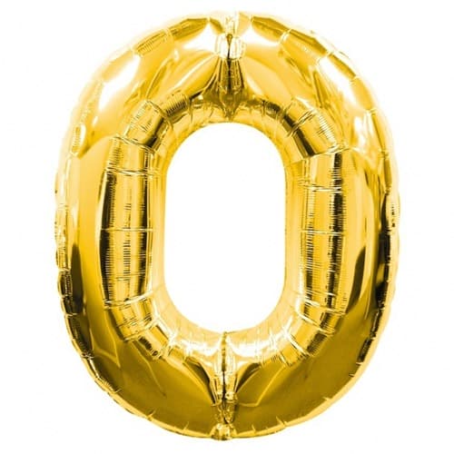 Anagram Number 0 Gold Supershape Balloons - Click Image to Close