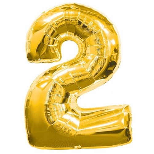 Anagram Number 2 Gold Supershape Balloons - Click Image to Close