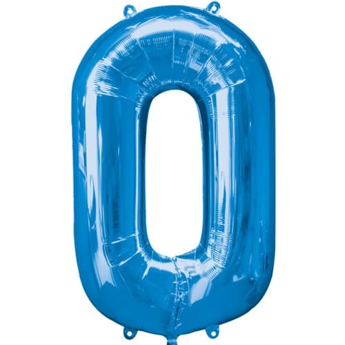Anagram Number 0 Blue Supershape Balloons - Click Image to Close