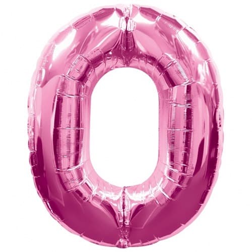 Anagram Number 0 Pink Supershape Balloons - Click Image to Close