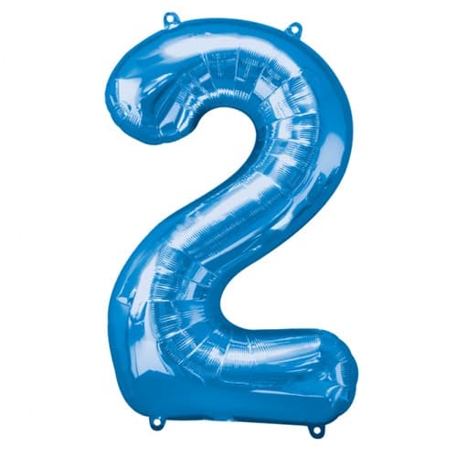 Anagram Number 2 Blue Supershape Balloons - Click Image to Close