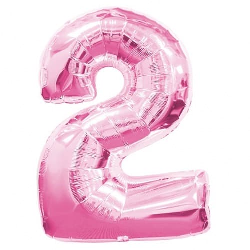 Anagram Number 2 Pink Supershape Balloons - Click Image to Close