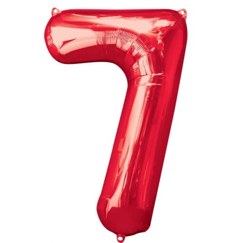 Anagram Number 7 Red Supershape Balloons - Click Image to Close