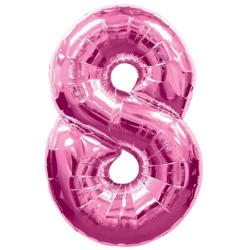 Anagram Number 8 Pink Supershape Balloons - Click Image to Close