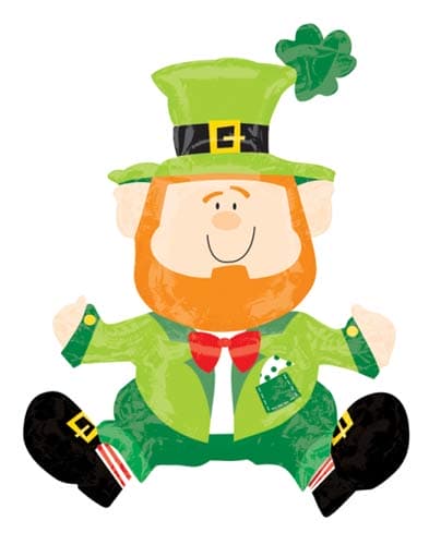 Sitting Leprechaun Air Filled Foil Balloons - Click Image to Close