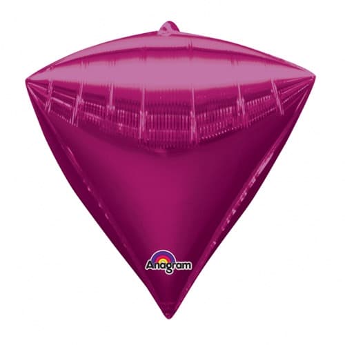 Bright Pink Colour Diamondz Foil Balloon 3pk - Click Image to Close