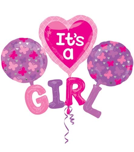 Its A GIRL Multi Foil Balloons - Click Image to Close