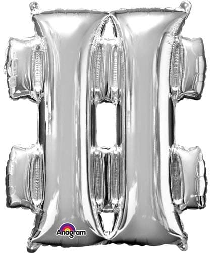Letter # Silver Shape Balloons - Click Image to Close