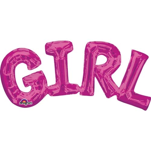 22" Girl Pink Air Filled Balloons Kit - Click Image to Close