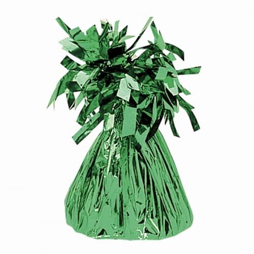 Emerald Green Fringed Foil Balloon Weights 6oz - Click Image to Close