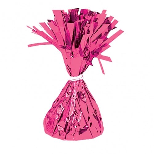 Magenta Fringed Foil Balloon Weights 6oz - Click Image to Close