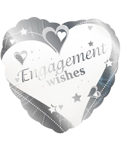 18" Engagement Heart Foil Balloons - Click Image to Close