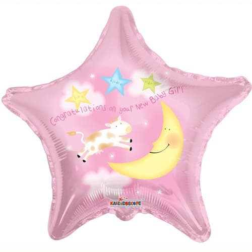 18" Congratulations New Baby Girl Foil Balloons - Click Image to Close