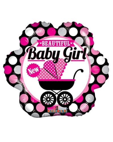 18" Beautiful Baby Girl Foil Balloons - Click Image to Close