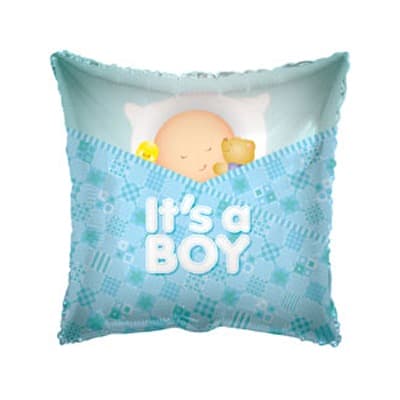 18" Baby Boy Sleeping Pillow Foil Balloons - Click Image to Close
