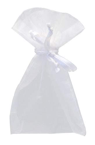White Organza Favour Bags 10pk - Click Image to Close