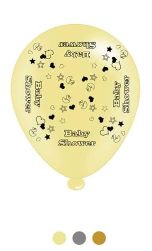 10" Baby Shower Assorted Latex Balloons 6 Packs Of 8 - Click Image to Close