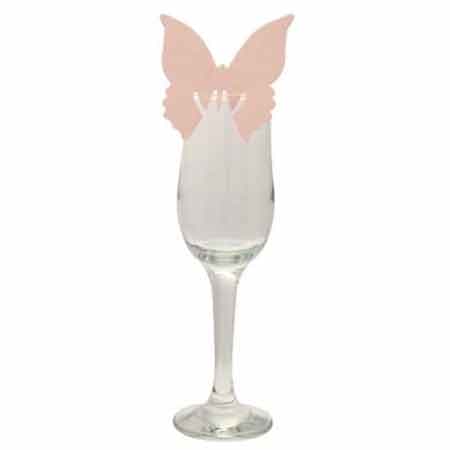 Baby Pink Butterfly Place Cards x10 - Click Image to Close
