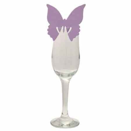 Lilac Butterfly Place Cards x10 - Click Image to Close