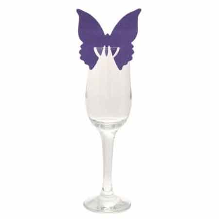 Purple Butterfly Place Cards x10 - Click Image to Close