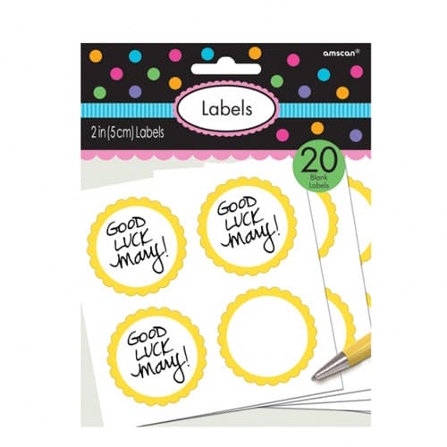 Sun Yellow Scalloped Labels - Click Image to Close