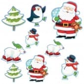 Amscan Whimsical Christmas Character Assorted Cutouts x12 - Click Image to Close