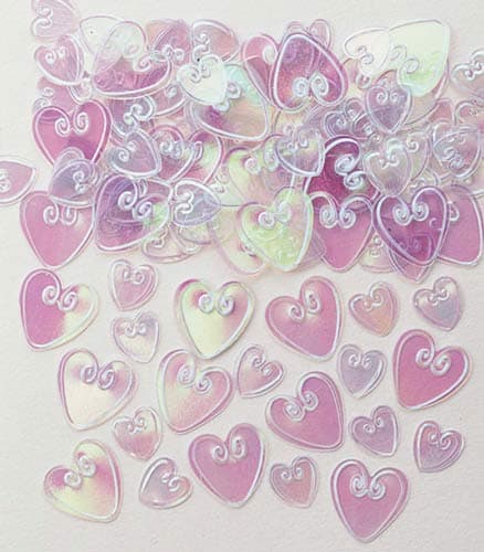 Iridescent Embossed Loving Hearts Metallic Confetti - Click Image to Close