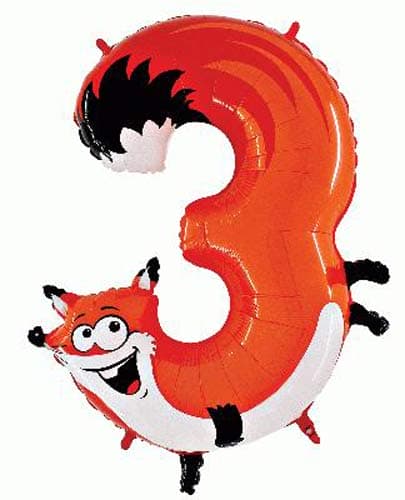 Oaktree Number 3 Fox Zooloons Balloons - Click Image to Close