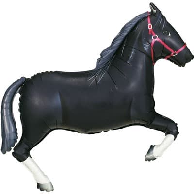 Black Horse Shape Foil Balloons - Click Image to Close