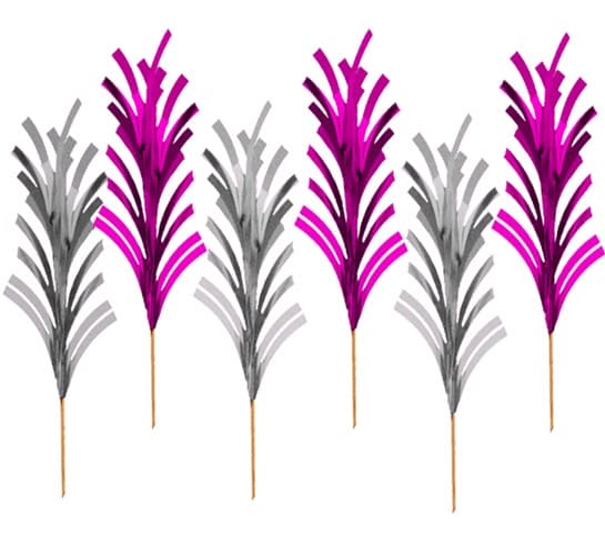 Pink And Silver Mini Spike Picks x30 - Click Image to Close