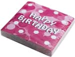 Happy Birthday Pink Sparkle Napkins x20