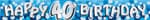 Happy Birthday Blue 40th Sparkle Banner