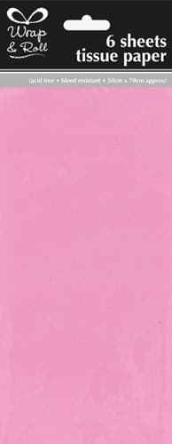 Pink Tissue Paper x6 Sheets - Click Image to Close