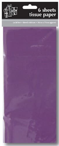 Purple Tissue Paper x6 Sheets - Click Image to Close